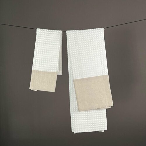 Coppia nido d'ape  asciugamano+ospite Bellora EMILIO