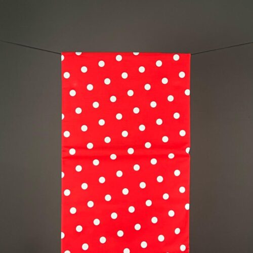 Tovaglia tavola Vallesusa WHITE DOTS rosso