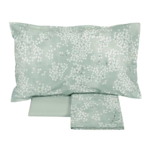 Completo lenzuolo matrimoniale Fazzini KIMONO GRAY GREEN