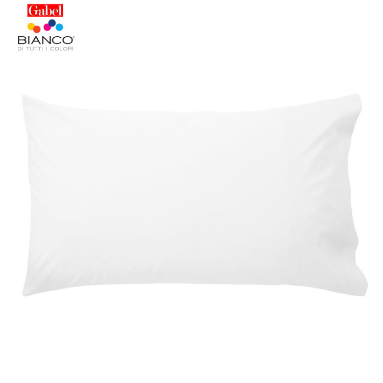Coppia Federe Oxford In Percalle Di Cotone 200 Fili - Natural - 50x75 Cm + Bordo 5 Cm
