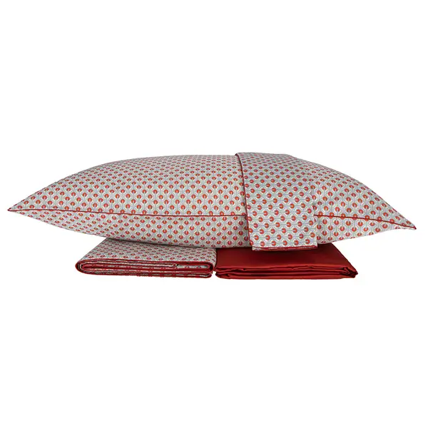 Completo lenzuolo matrimoniale Somma ARGO TERRACOTTA - immagine 2