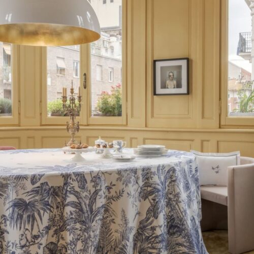 Tovaglia tavola Fazzini JUNGLE WHISPER BLU