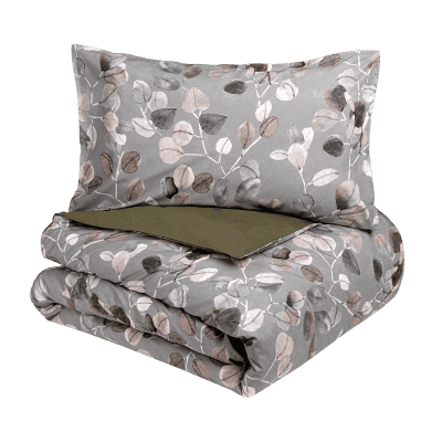 Parure copripiumino matrimoniale Fazzini SABI SABI GRIGIO-VERDE