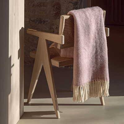 Plaid Fazzini CROMATISMI ROSA-PANNA