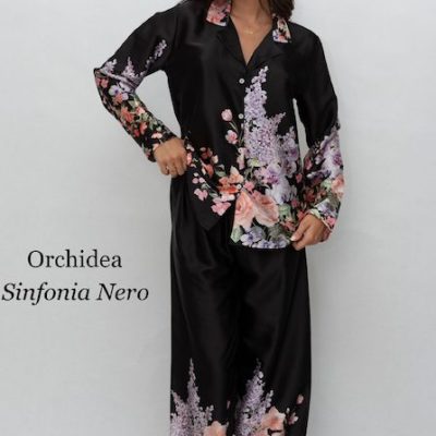 Pigiama donna lungo Filo D'angelo SINFONIA NERO