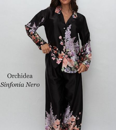 Pigiama donna lungo Filo D'angelo SINFONIA NERO