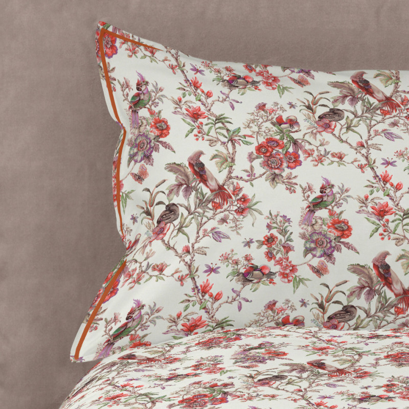 Parure copripiumino matrimoniale Fazzini BIRDS GARDEN SASSO/COPPER - immagine 3