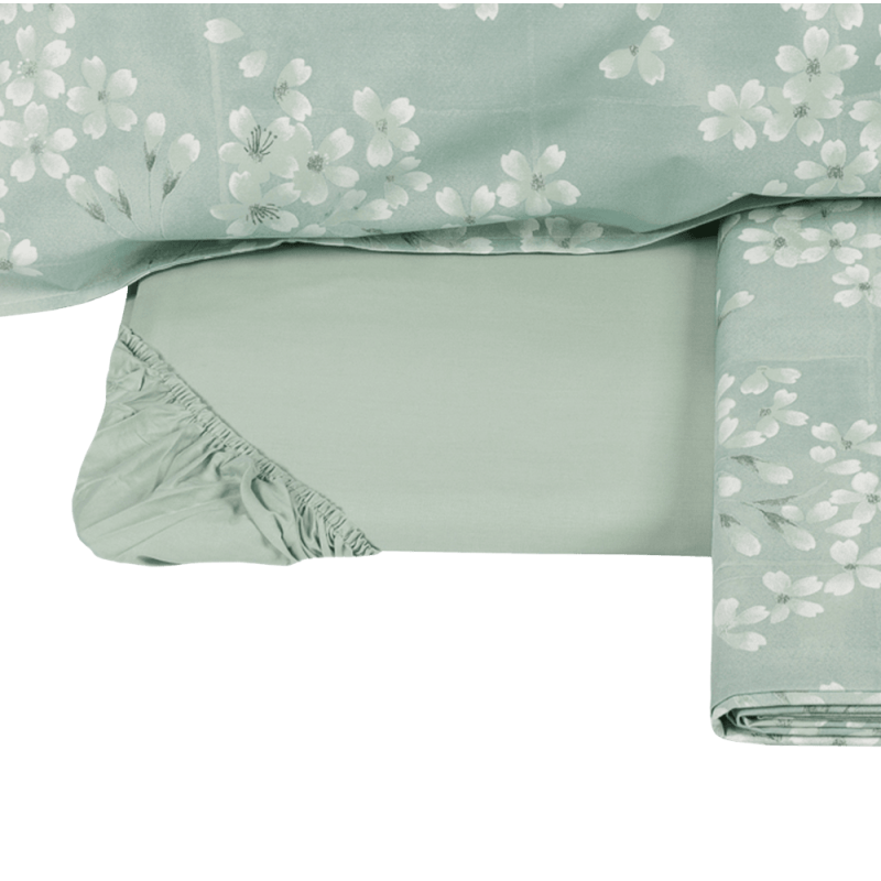 Completo lenzuolo matrimoniale Fazzini KIMONO GRAY GREEN - immagine 2