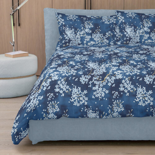 Parure copripiumino matrimoniale Fazzini KIMONO BLU