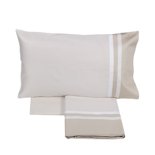 Completo lenzuolo matrimoniale Fazzini KUBRIC 60 BIANCO SETA/TORRONE